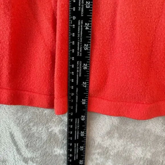 Liz & Me Top Womens 3X Orange Coral Romantic Ombre Blouse Square Neckline - Picture 7 of 8